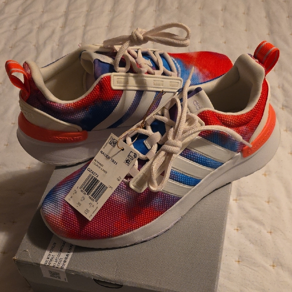 Adidas Red and Blue Gradient Sneakers *New*